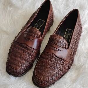 Bragano by Cole Haan brown woven leather loafers Size 12 D